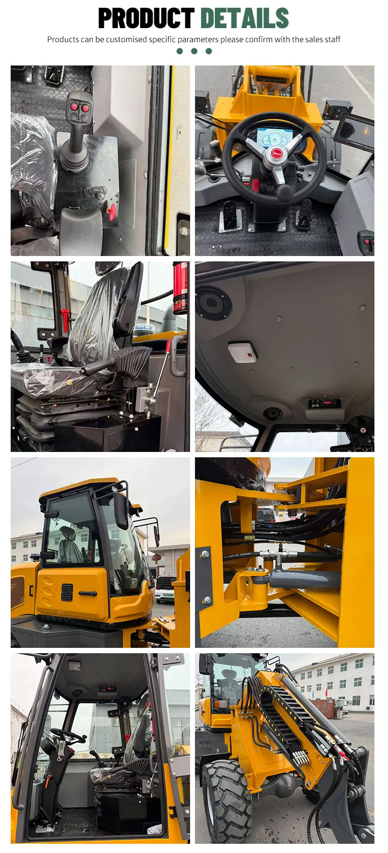 TL1500 Teleskop-Radlader 1500 kg Nennlast CE-zertifiziert Euro 5 Stufe V 4WD Hydraulischer Mini-Telehandler mit Vollausstattung – Detail 7