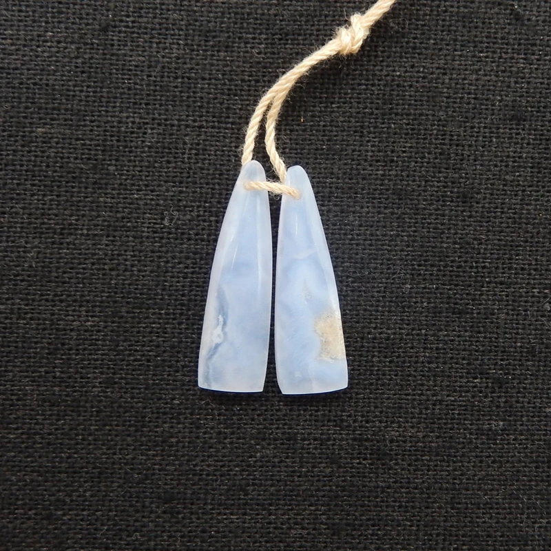 

B & F синие кружевные агатовые передние бусины для сережек 25x7x4 мм 2,2 г, ручная работа, натуральные камни, принадлежности для изготовления ювелирных изделий