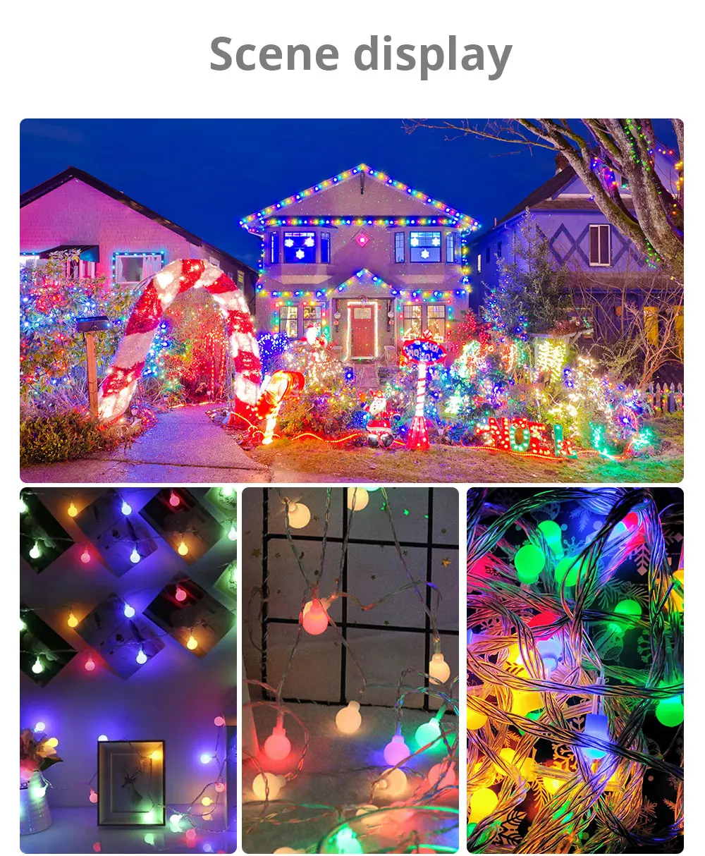 Imagem -06 - Christmas Ball Lights para Decoração Ws2812b Lights Bubble Ws2812 Luz Led Endereçável String Fairy Lantern Decorações ao ar Livre 30 Leds 60leds