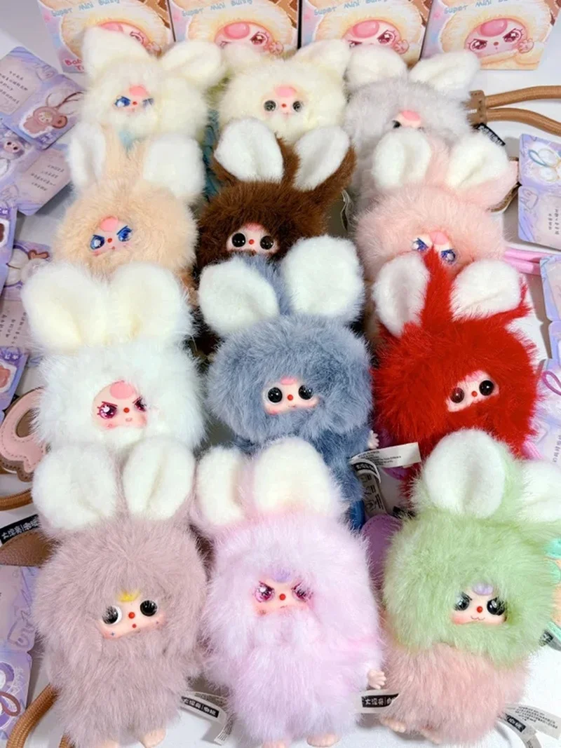 

Hot Kids Love Blind Box Baby Three Super Mini Little Rabbit Плюшевая кукла Сумка Подвеска Игрушки Кукла Девушки Украшения Сюрприз Брелок