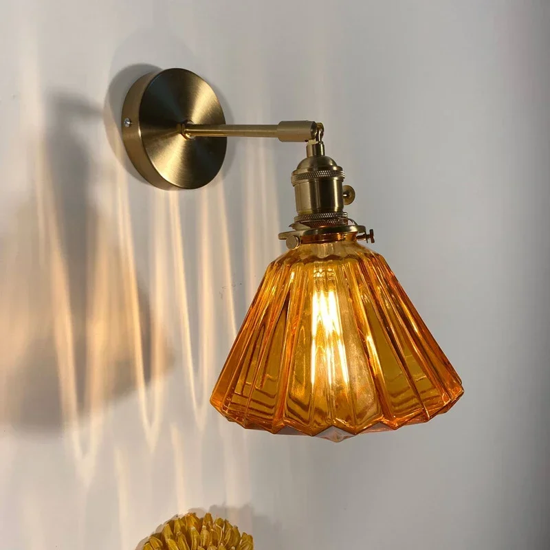 

VIOLET Nordic Brass Wall Lamp Indoor Living Room Bedroom Bedside Lamp Modern Hotel Corridor Hallway Wall Lamp