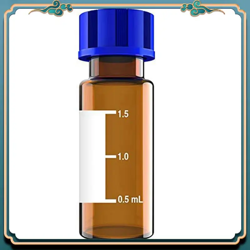 ABJG-300 Pack قوارير عينة أوتوماتيكية، قوارير HPLC سعة 2 مل، 9-425 قوارير كهرمان للمختبر مع مكان للكتابة والتخرج، غطاء لولبي، كهرماني