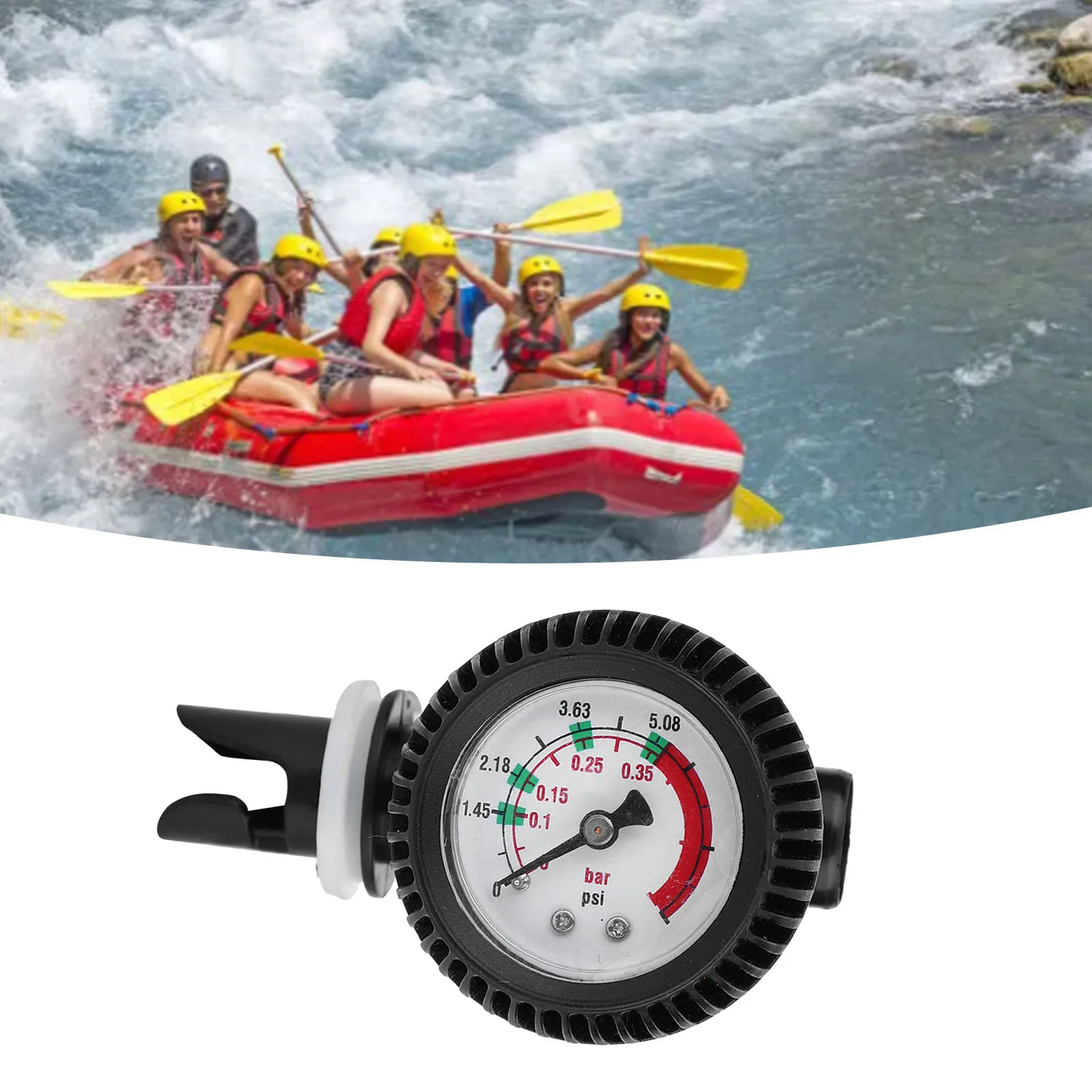 Air Pressure Gauge for Inflatable Kayak Boat Surfboard Pump Safety Barometer Inflatable Boat Pressure Gauge Air Pressure Gauge