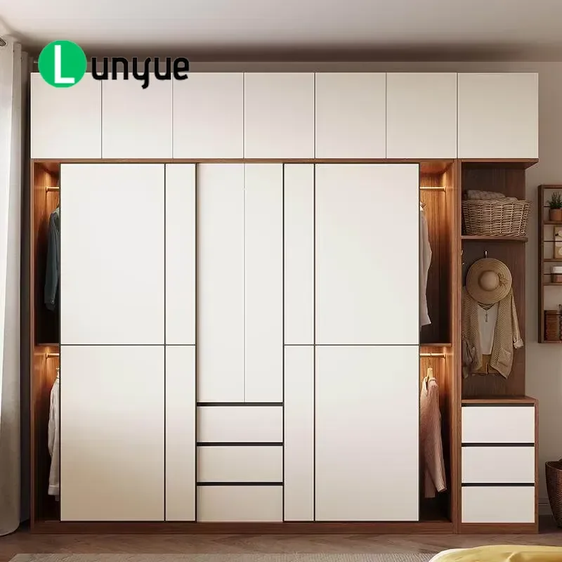 Modern Simple Bamboo Wardrobe with Sliding Door ENF Grade Eco Friendly Compact Storage Cabinet for Small Apartment Bedroom