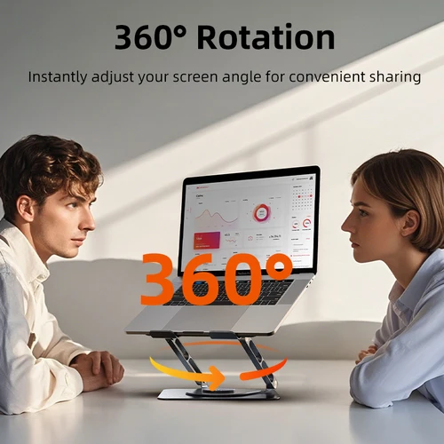 CABLETIME 노트북 스탠드, 델 노트북, 맥북 에어, 레노버 및 게임용 노트북용, 알루미늄 합금 문자 디자인, 360 ° 회전 