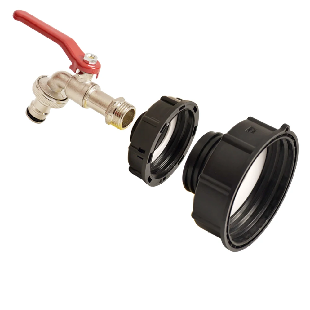 IBC Tank Adapter 100mm S60 to 1/2 Inch Hose Connector Tap Rain Bucket Fittingfor Outdoor Irrigation, Rain Collection Systems