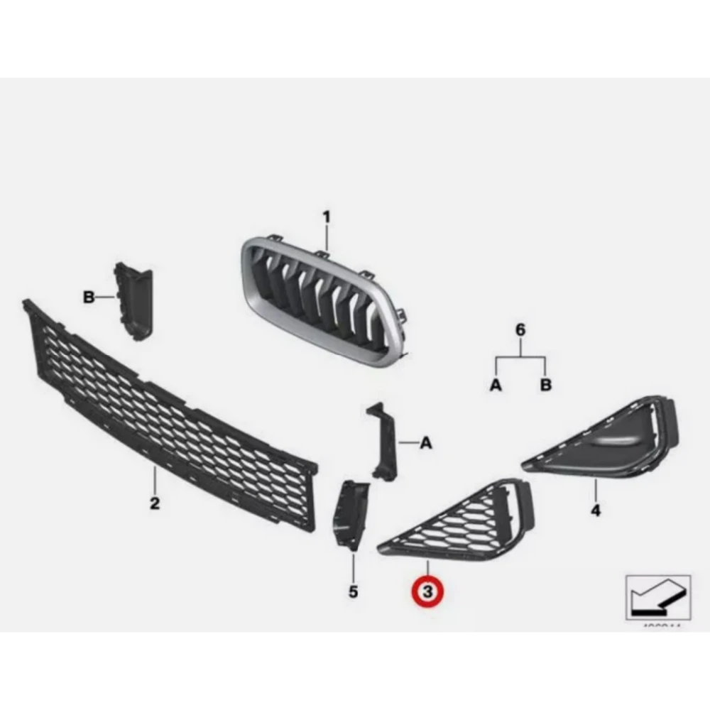 Front bumper grille cover For BMW X2 F39 2018-2023   51118069097 51118069098