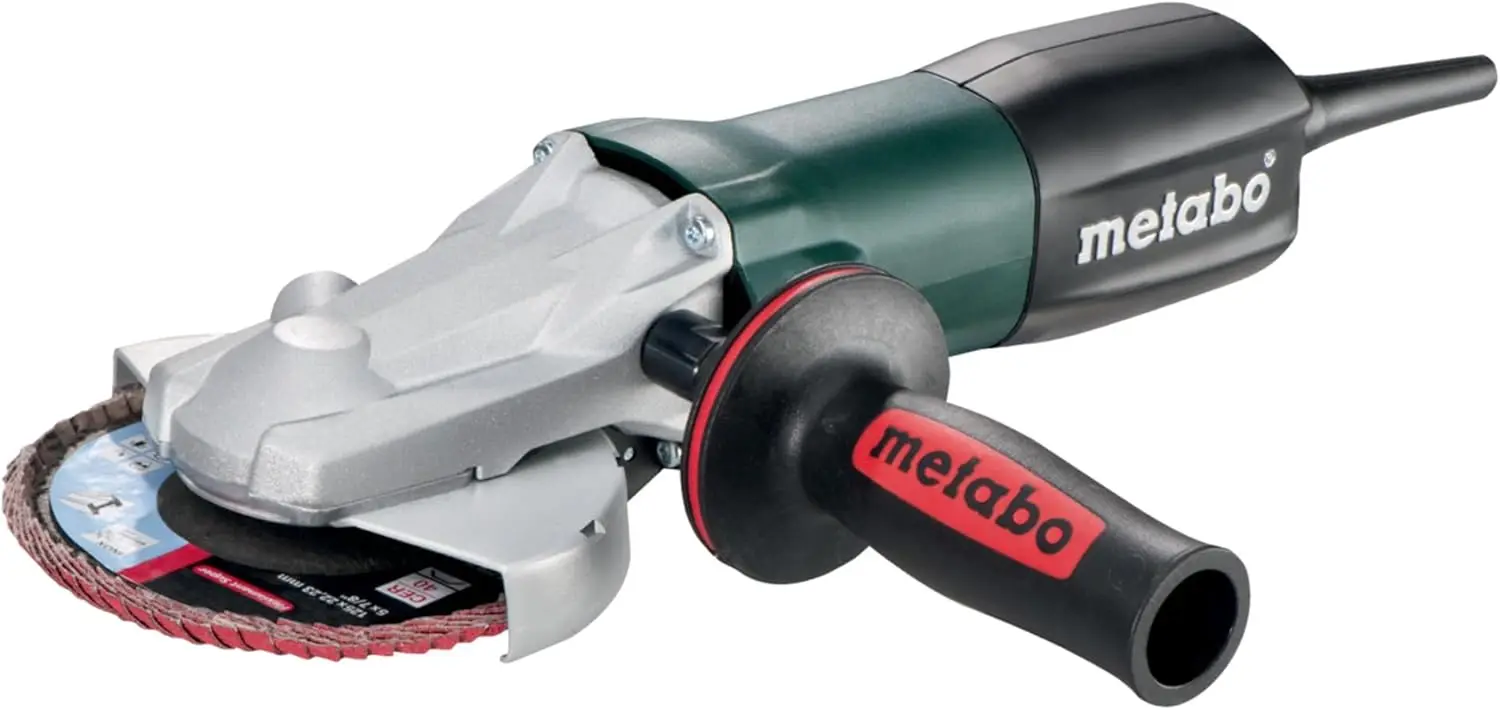 Metach / 5-Inch Flat Head Angle Grinder, 10,000 RPM, 8 Amp w/Lock-on, Electronics, Made in Germany, WEF 9-125, 613060420, Green