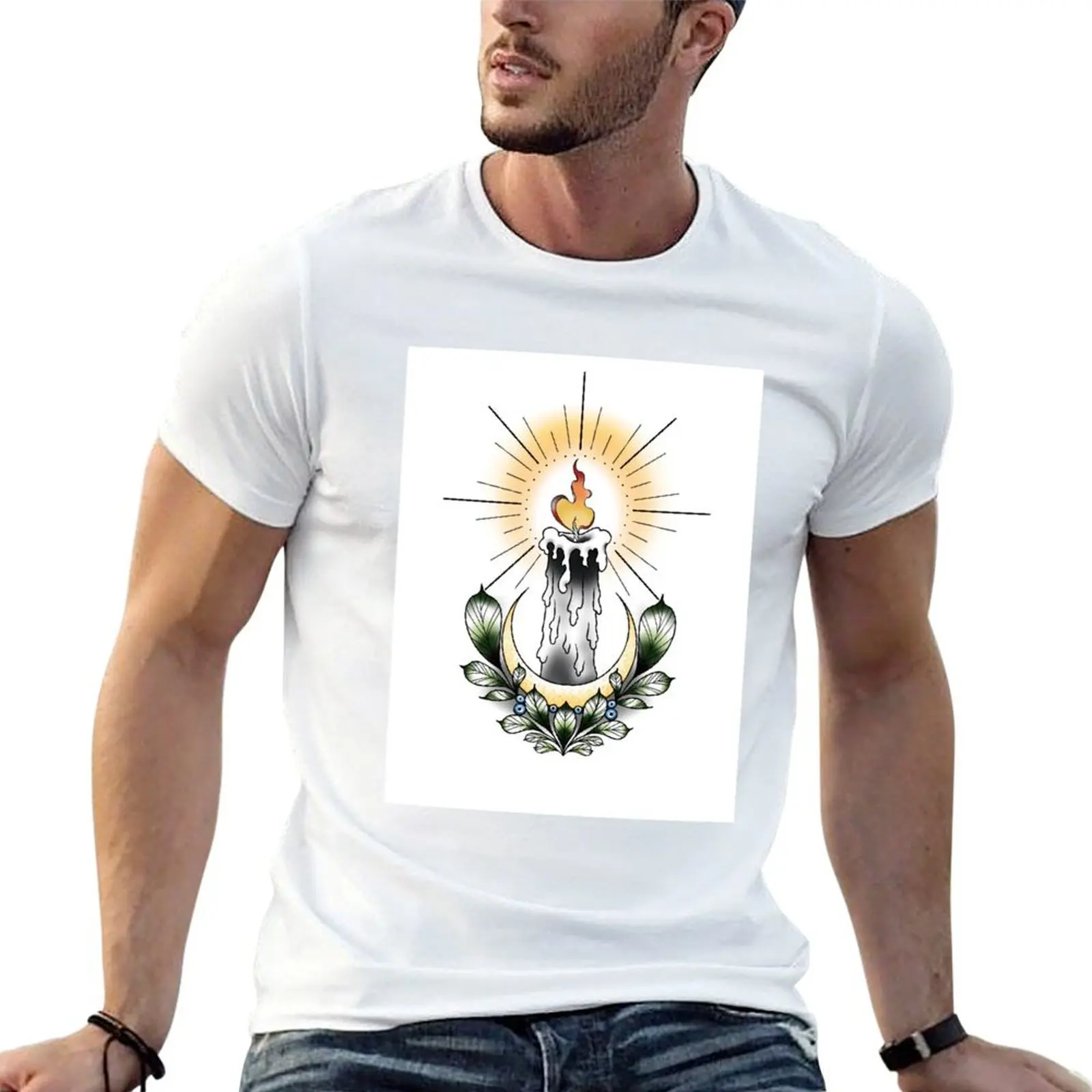 Candle and Blueberries T-Shirt Aesthetic clothing graphic t shirts mens clothing