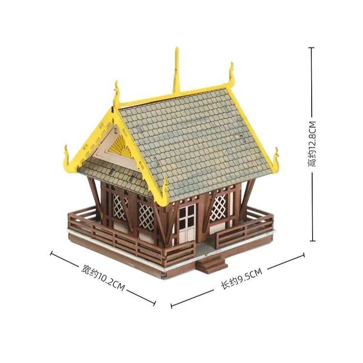 Southeast Asian Temple Architecture Assembly Model 1/72 Building Block Simulation Scene Decoration DIY Handmade