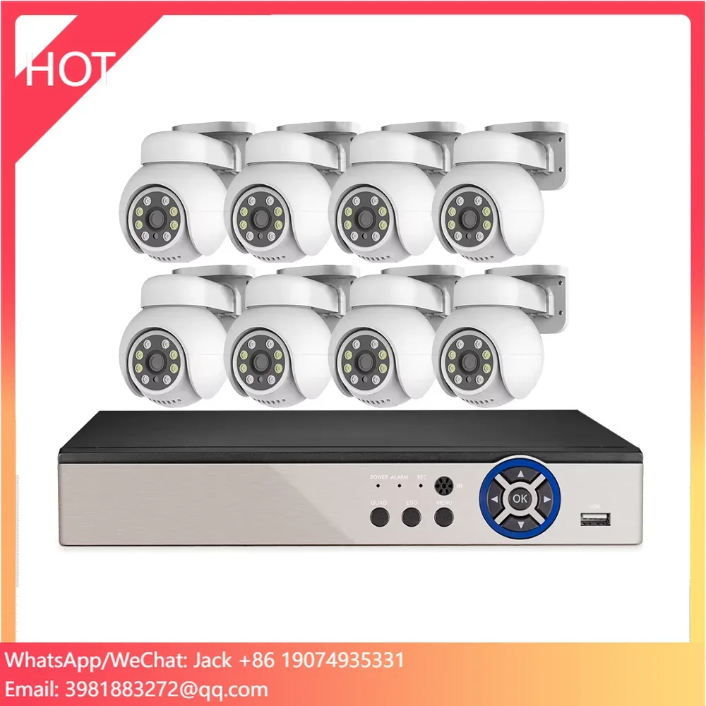 

8CH Waterproof IP AHD Surveillance System 5MP PTZ Camera Mobile Phone Remote Control Night Vision Two-Way Voice Support Cloud