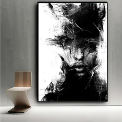 5D DIY Diamond Embroidery Modern Black and White Abstract Women's Face Art Diamond Painting Cross Stitch Decor For Home