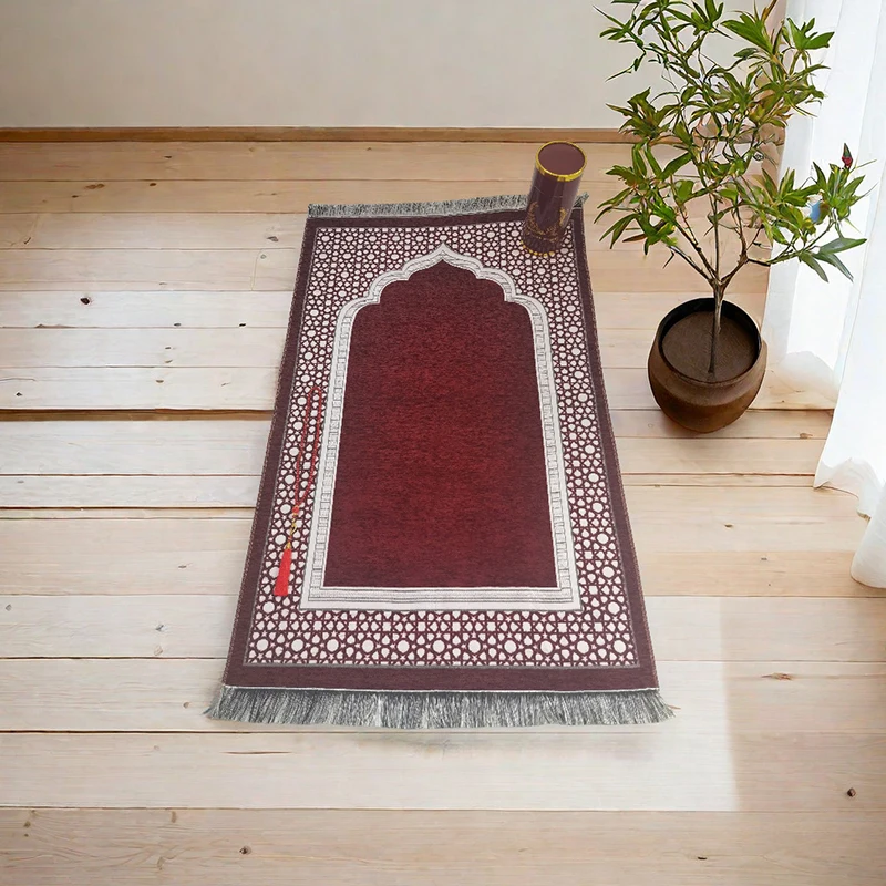 Luxury Muslim Prayer Rug Gift Box Portable Non-slip Rug Islamic Ramadan Decorative Floor Carpet Travel Prayer Mats 70x110cm