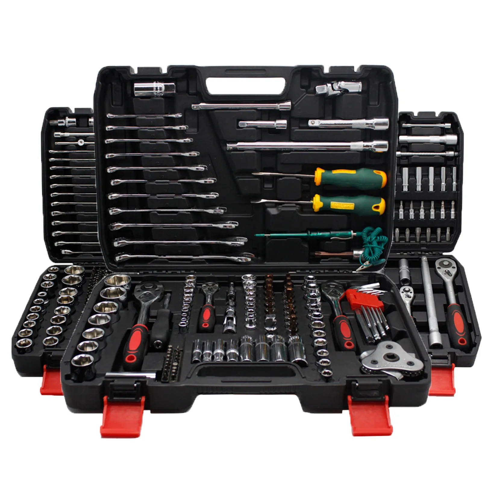 

Набор торцевых инструментов 121, 1/4 дюйма, 3/8 дюйма, комбинированный ключ для глубокой головки, механический ключ CR-V, набор инструментов для тяжелых условий эксплуатации, сделано в Китае