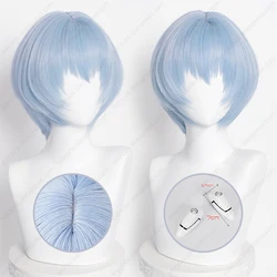 Парик для косплея на Хэллоуин из Аниме EVA Ayanami ei, искусственные волосы с короткими искусственными синими волосами, термостойкие синтетические волосы