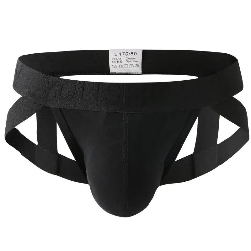 Ropa interior Sexy para hombre, tangas, suspensorio de algodón, calzoncillos para glúteos de rocío, Bondage, bragas dobles D, Tanga de lencería abierta