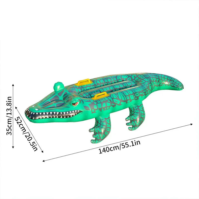 Tabla de surf de cocodrilo para piscina, juguete de agua inflable, tanque de agua multijugador, simulación de animales flotante, fiesta de verano