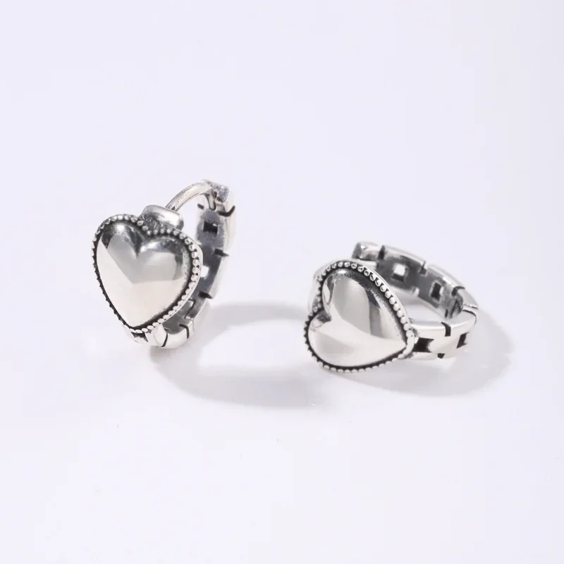 925 Sterling Silver Heart Ring Earrings For Women Wedding Luxury Piercing Jewelry Friends Gift Cheap Things