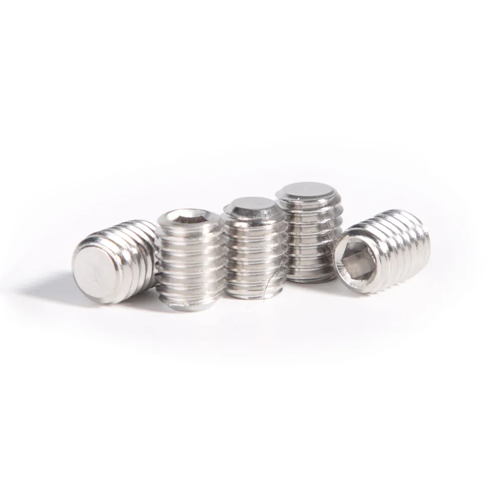 DIN913 316 Stainless Steel M3 M4 M5 M6 M8 M10 M12 Hex Hexagon Socket Flat Point Set Screw Allen End Grub Headless Bolt