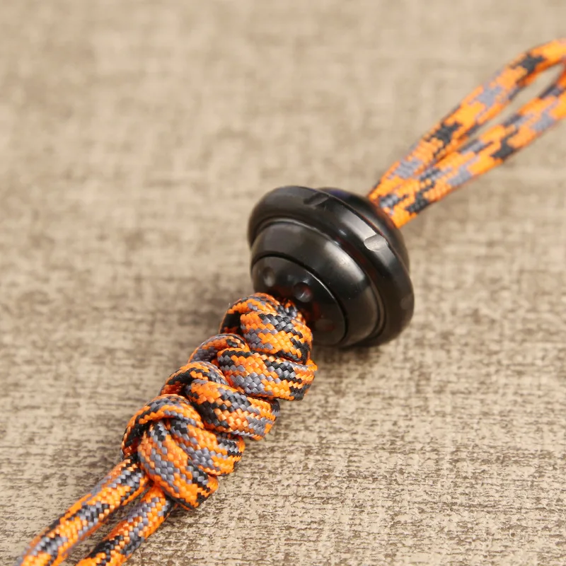 Cuchillo con forma EDC negro, colgante giroscópico con yema del dedo, juguete antiestrés para adultos, cuerda de Paracord, juguete de descompresión para TDAH, autismo, giroscopio giratorio