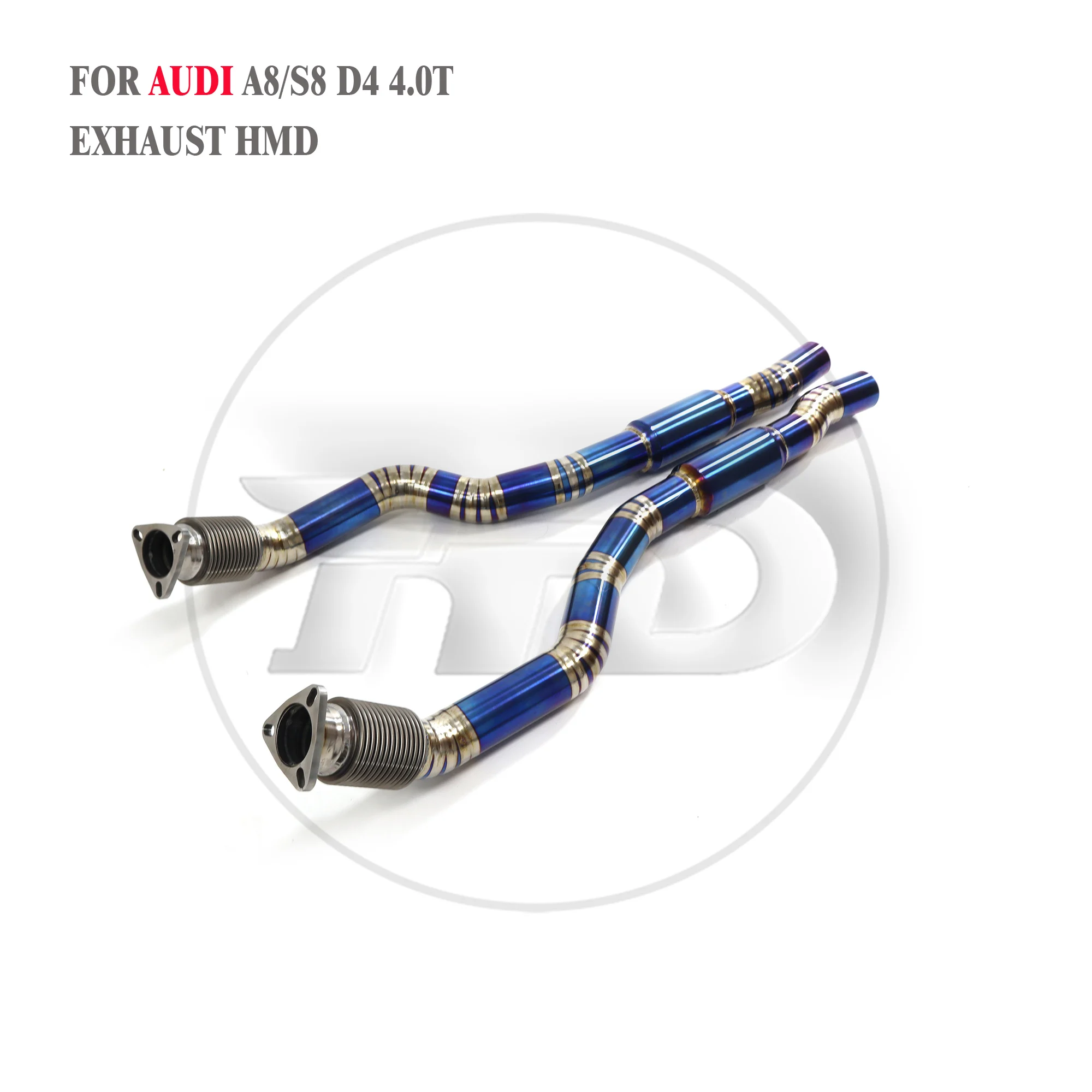 HMD Titanium Exhaust System Sport Line Pipe for Audi A8 S8 D4 4.0T 2013-2018 Front Tube