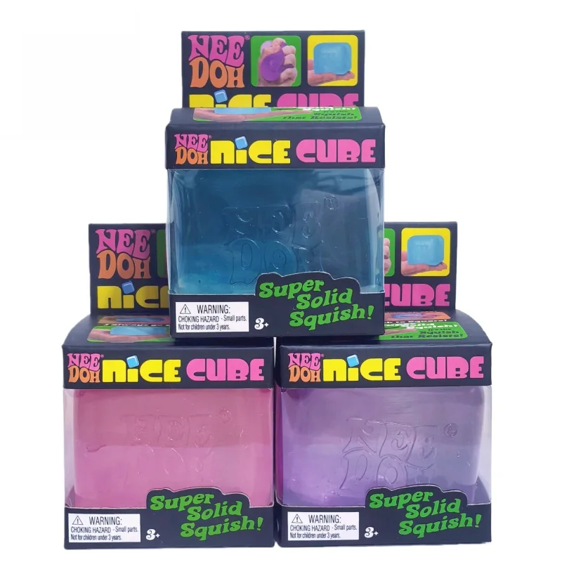 Schylling Needoh Nice Cube, Cubo Sensorial Antiestrés, Múltiples Estilos, Herramienta Sensorial para la Ansiedad, Cubo Sensorial de Escritorio para Adultos