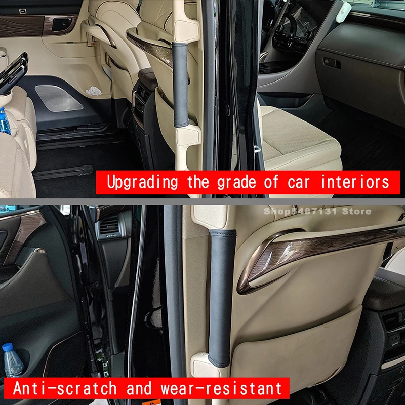 مسند ذراع الباب الأوسط وسادة حماية مسند الذراع الباب الداخلي غطاء مقبض الكسوة ل ألفارد VELLFIRE 40 الملحقات الداخلية 2023-2025