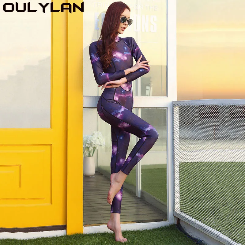 

Oulylan Scuba Swimming Surfing Spearfishing Suit Triathlon Wetsuit 3MM Elastic Wetsuit for Women Swimsuit Equipent Diving