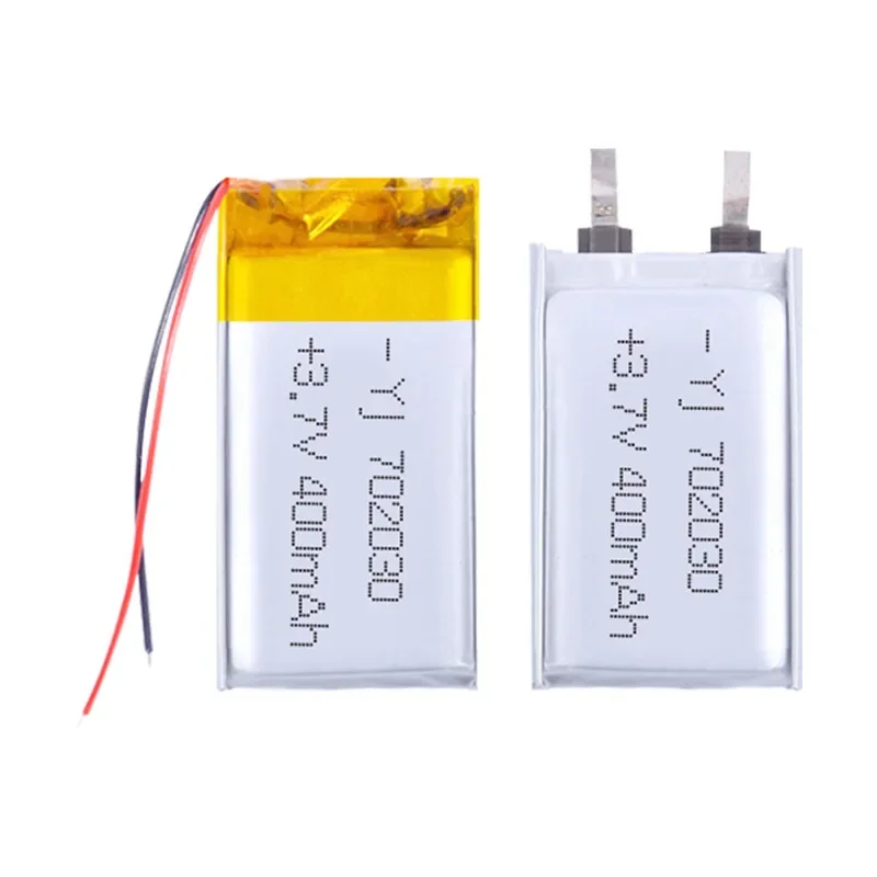 3.7V 400mAh Polymer Lithium LiPo Rechargeable Battery 702030 For Bluetooth Headset, Beauty Instrument, Selfie Stick, Spray, Etc