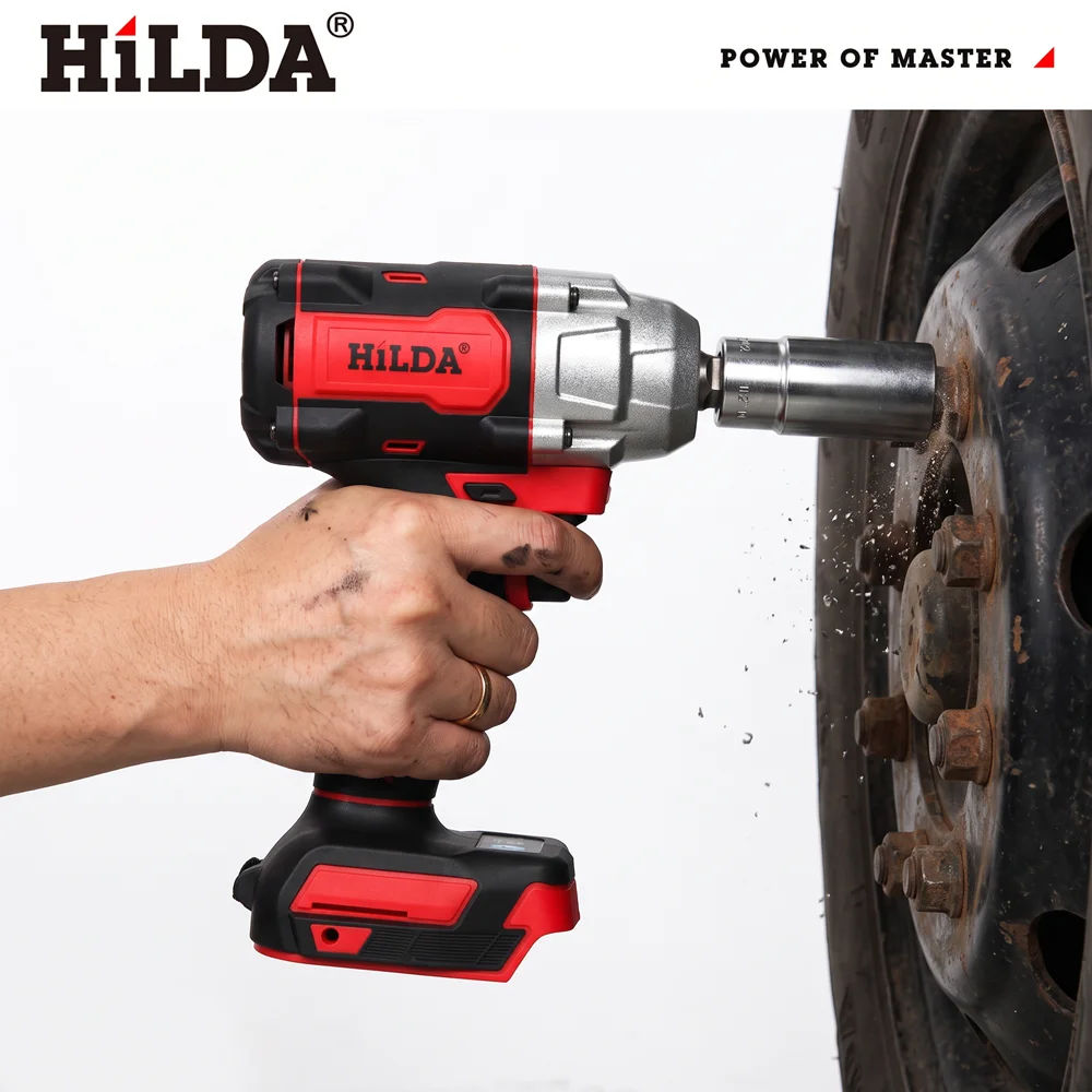 hilda-ブラシレスコードレス電動インパクトレンチ-1-2-インチ電動インパクトガン-led-ライト自動車用電動工具マキタバッテリー用