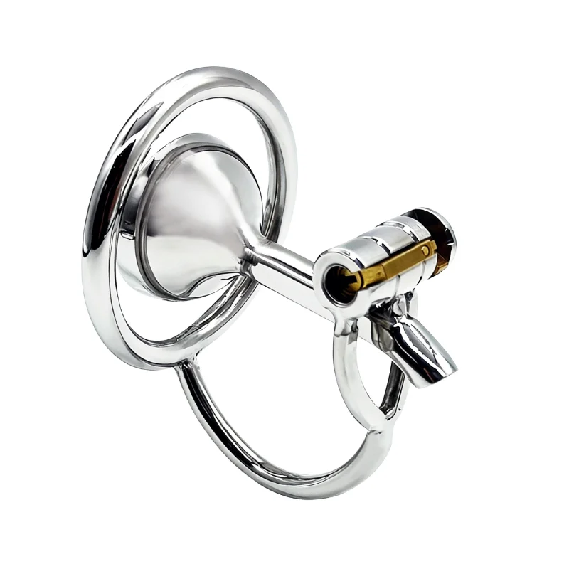Adult Male Chastity Device with Reverse CB Lock Stainless Steel 304 Pot Lid Chastity Locking Device for Male Chastity