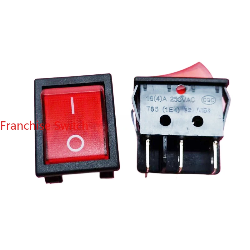 10PCS ship type, rocker switch R210 six feet two gears red light 16A current 25X32MM