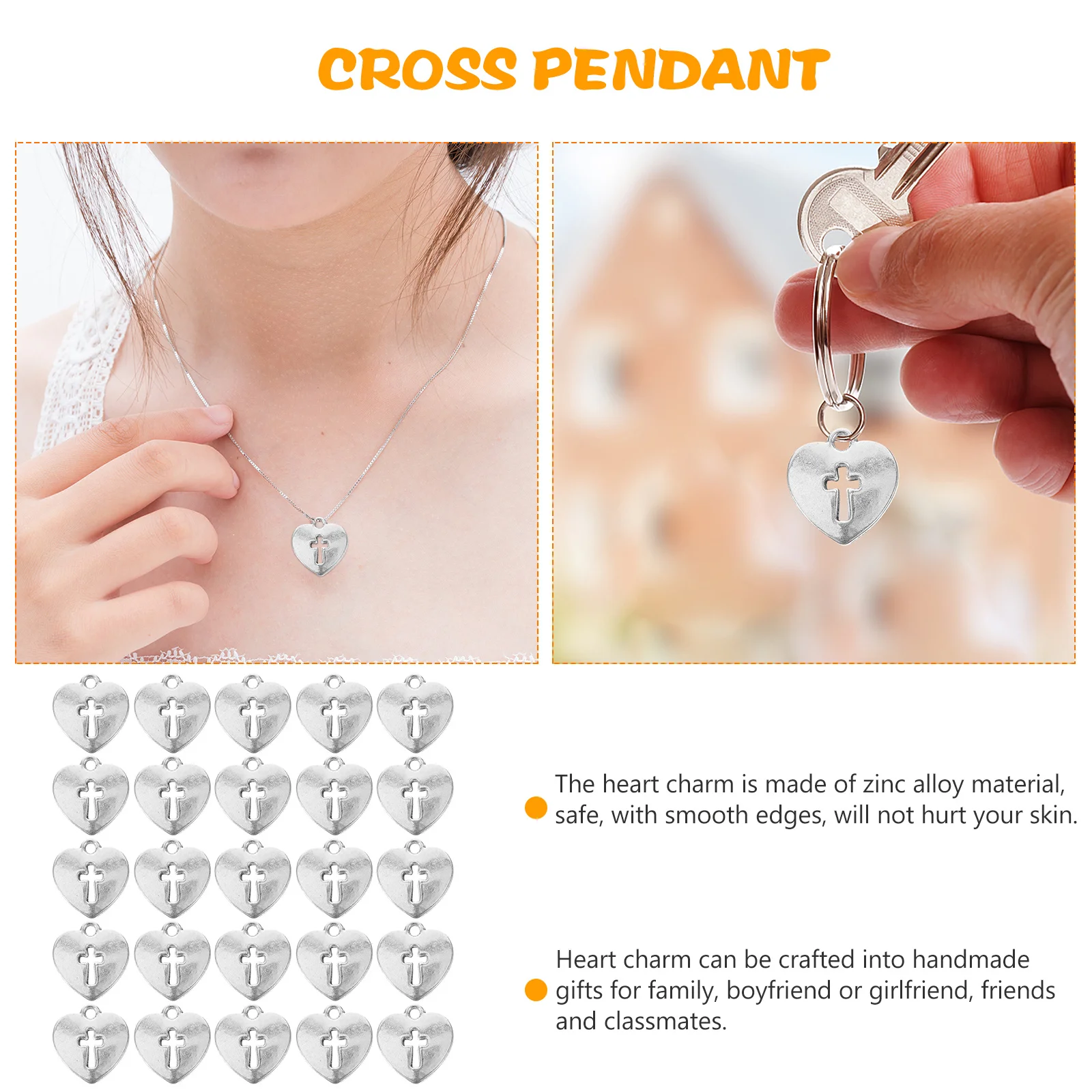 

40 шт. металлических подвесок-сердечек для изготовления украшений своими руками, праздничных декораций и подарков