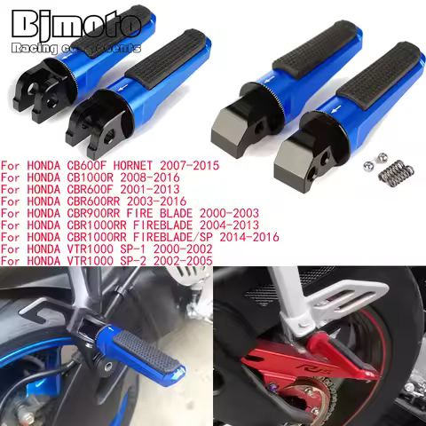Front Rear Foot Pegs Rider Passenger Pedal For HONDA CB600F HORNET CB1000R CBR600F CBR 600 900 RR FIRE BLADE SP VTR1000 SP 1/2