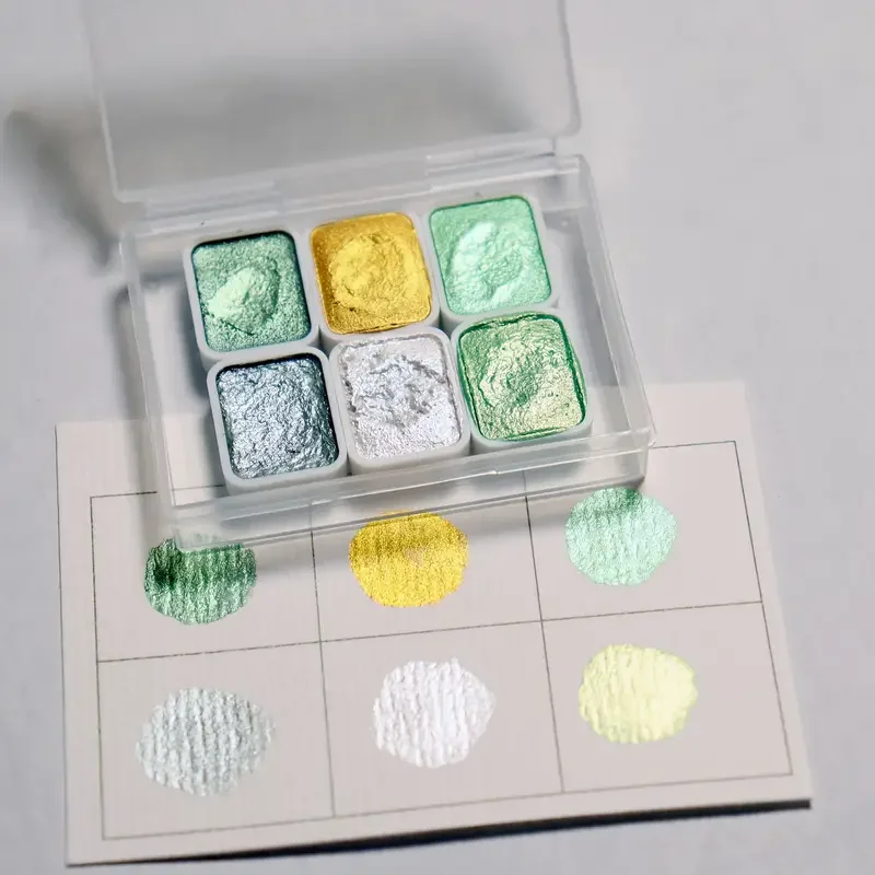 6-Color Iridescent Watercolor Paint Set for Artists and Painting Enthusiasts, Perfect for Professional Artistic Purposes