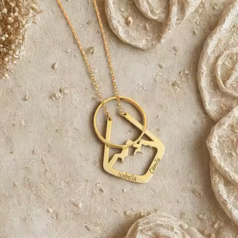 Custom Ring Holder Necklace Mountain Silver Ring Keeper Necklace Stainless Steel Necklace Ring Holder Personalized Gift for Mom