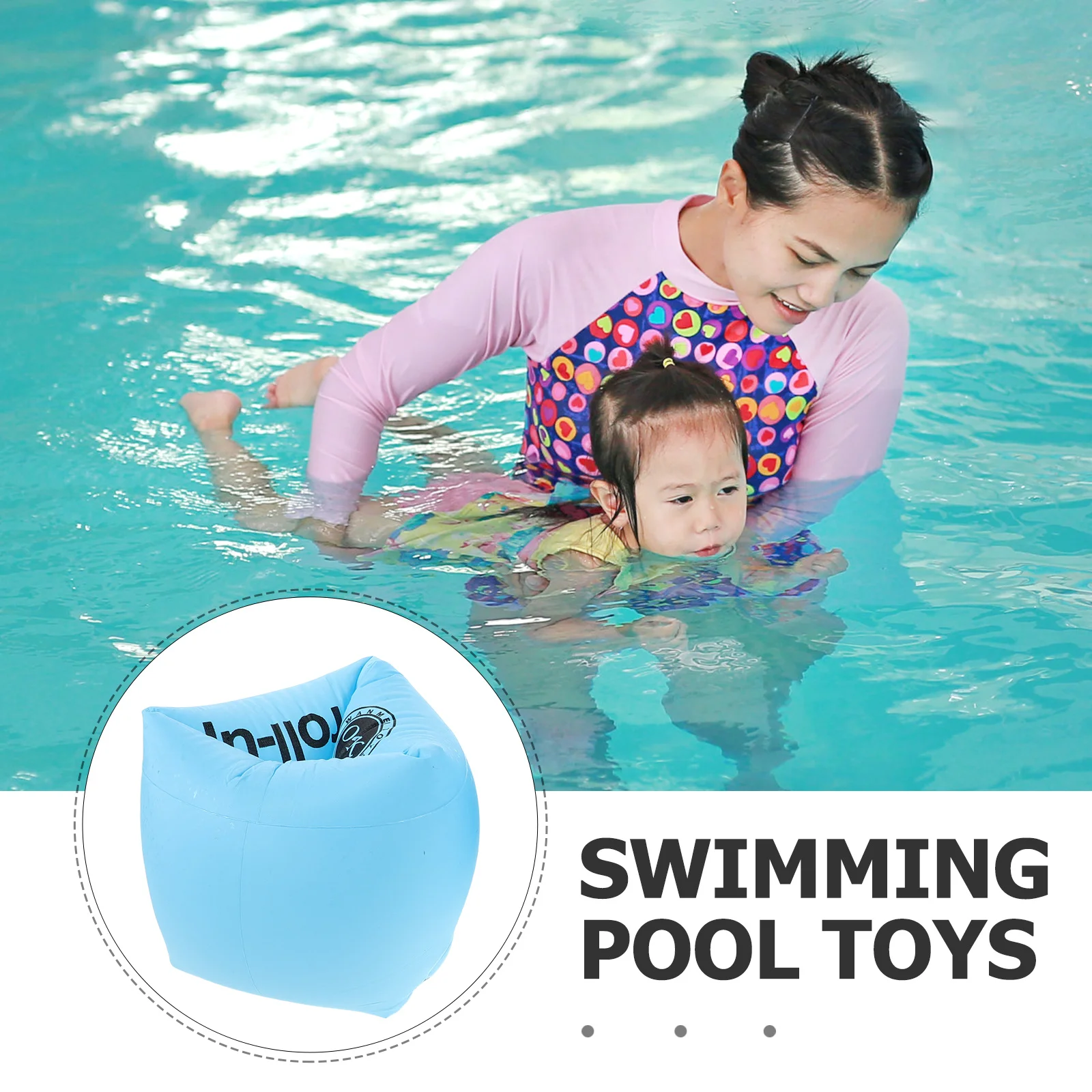 تصميم عوامات ذراع السباحة القابلة للنفخ للأطفال والكبار، حمام سباحة عالي الطفو على الشاطئ، خفيف الوزن وسريع الاستخدام #4