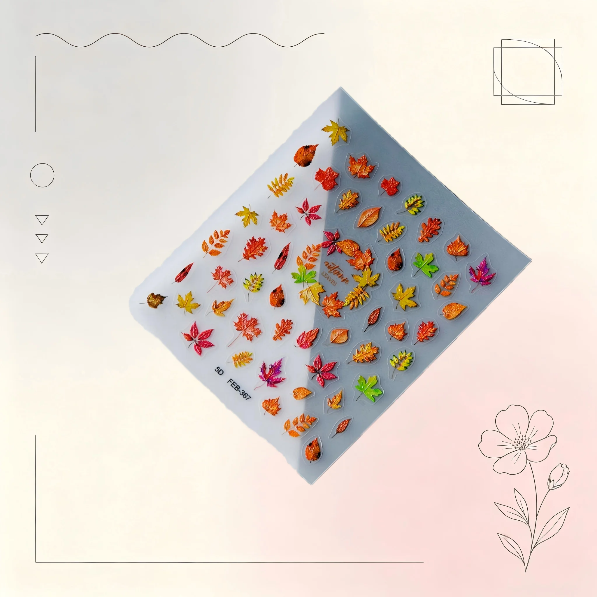1PCS Multi-style Mini Pattern Nail Art Stickers Basic Geometric and Floral Mixed Design Versatile Casual Quick-drying Stickers