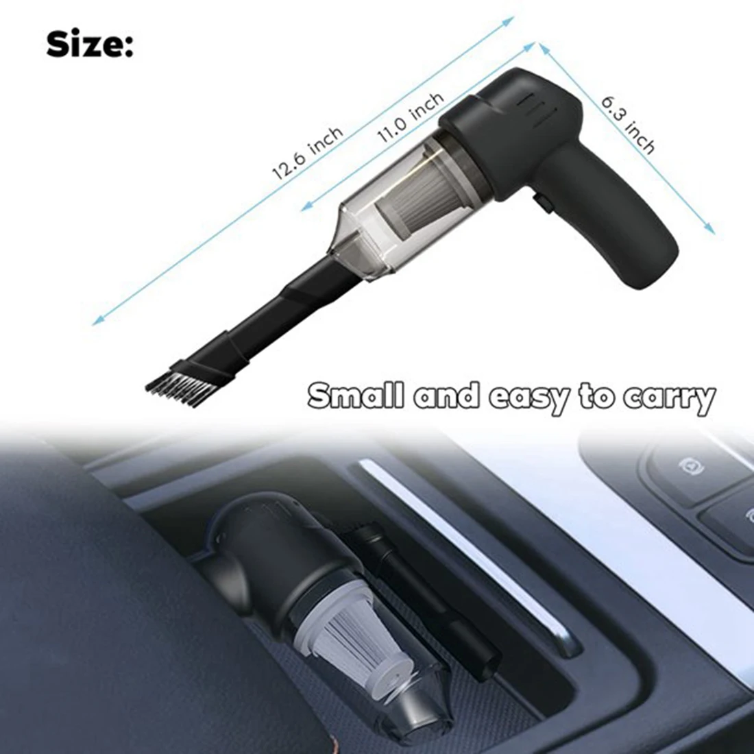 ABVI-12000PA Wireless Car Vacuum Cleaner For Car & Home Use Portable Cordless Mini High Suction Vacuum Cleaner