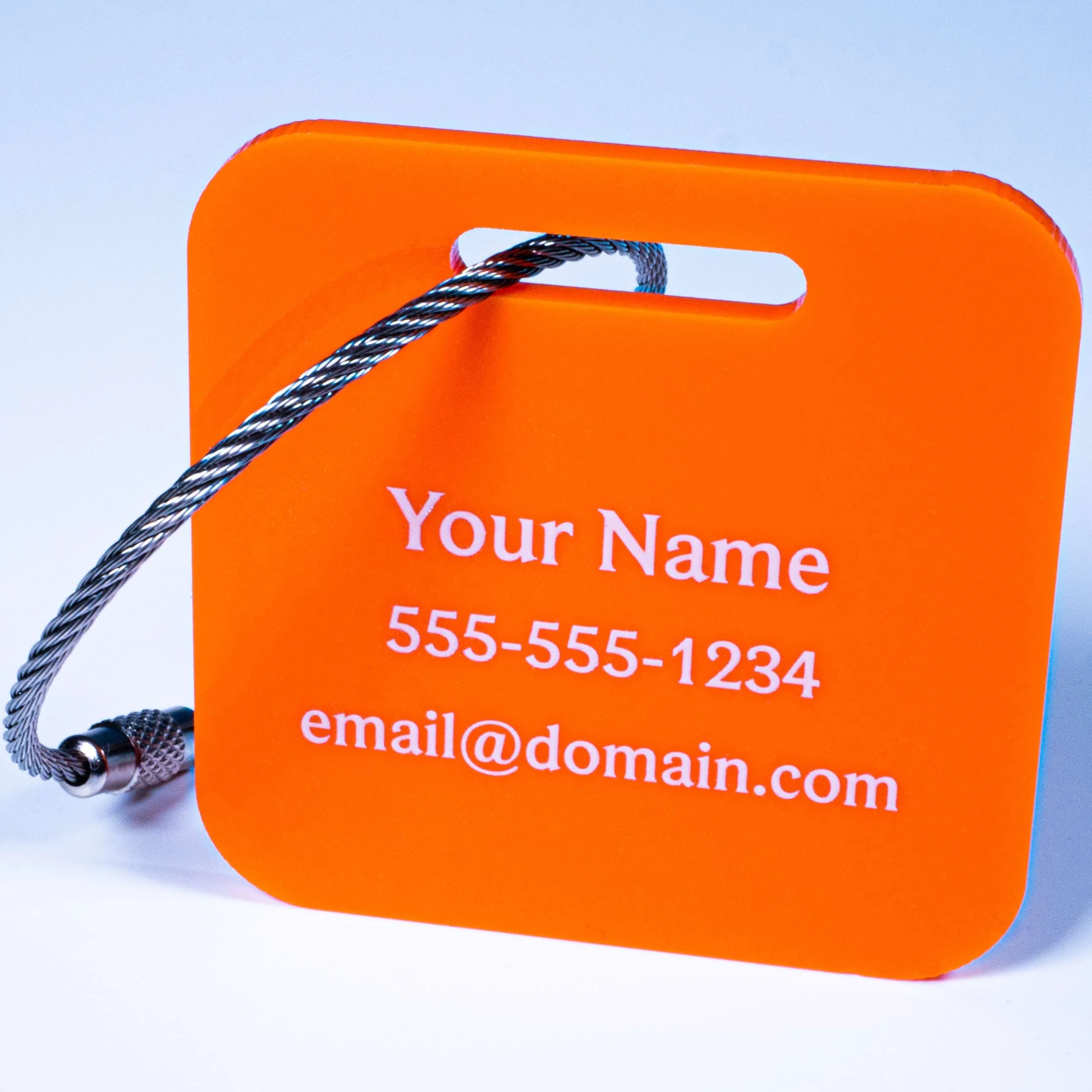 Personalized 10pcs Acrylic Luggage Tags Custom Engraved Suitcase Bag Travel Name ID Tags Durable Laser Cut Identification Tags