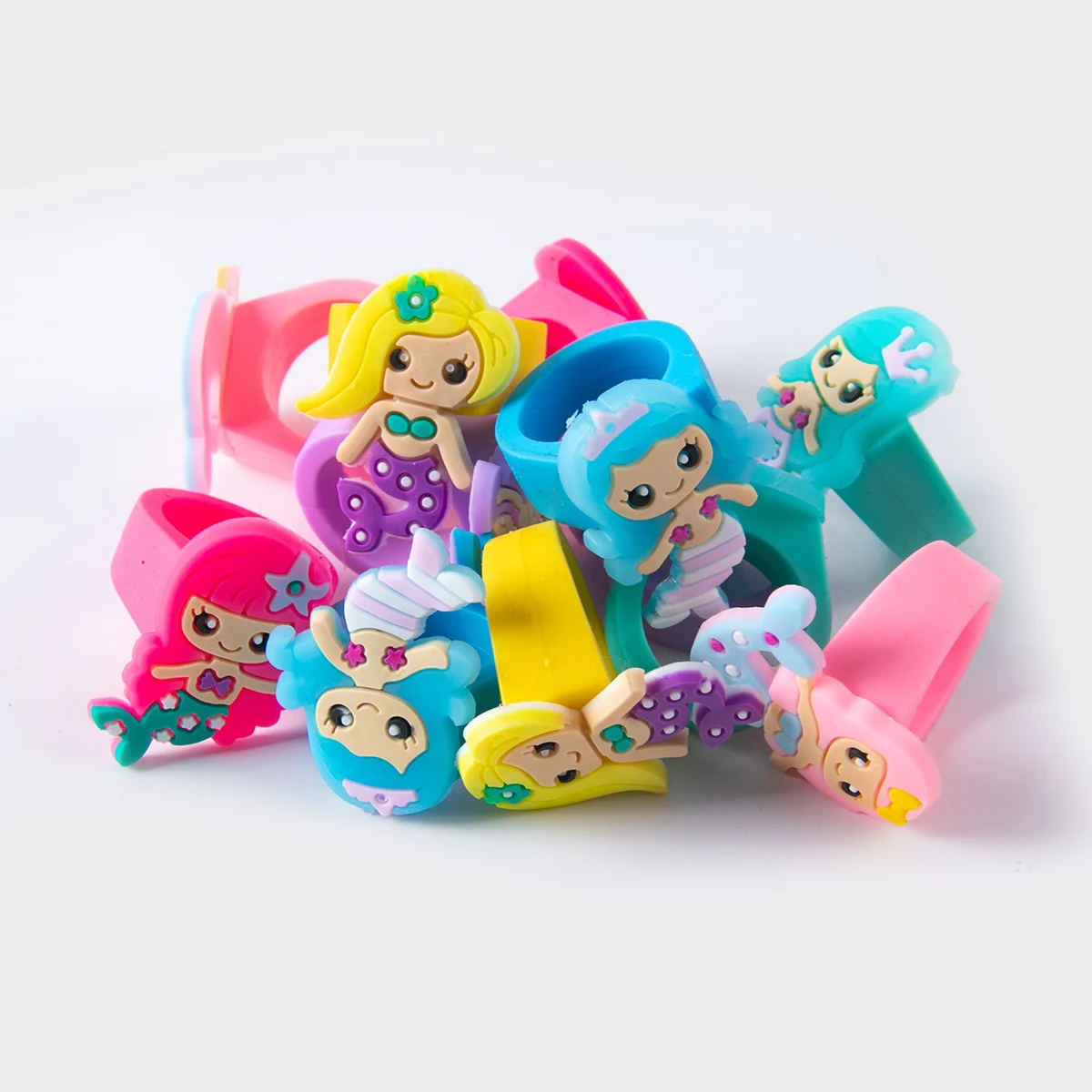 Little Mermaid Party Favors Cartoon Mermaid Sticker Bracelets Ring Glasses Clap Circle Gift Bags for Girls Birthday Party Gifts