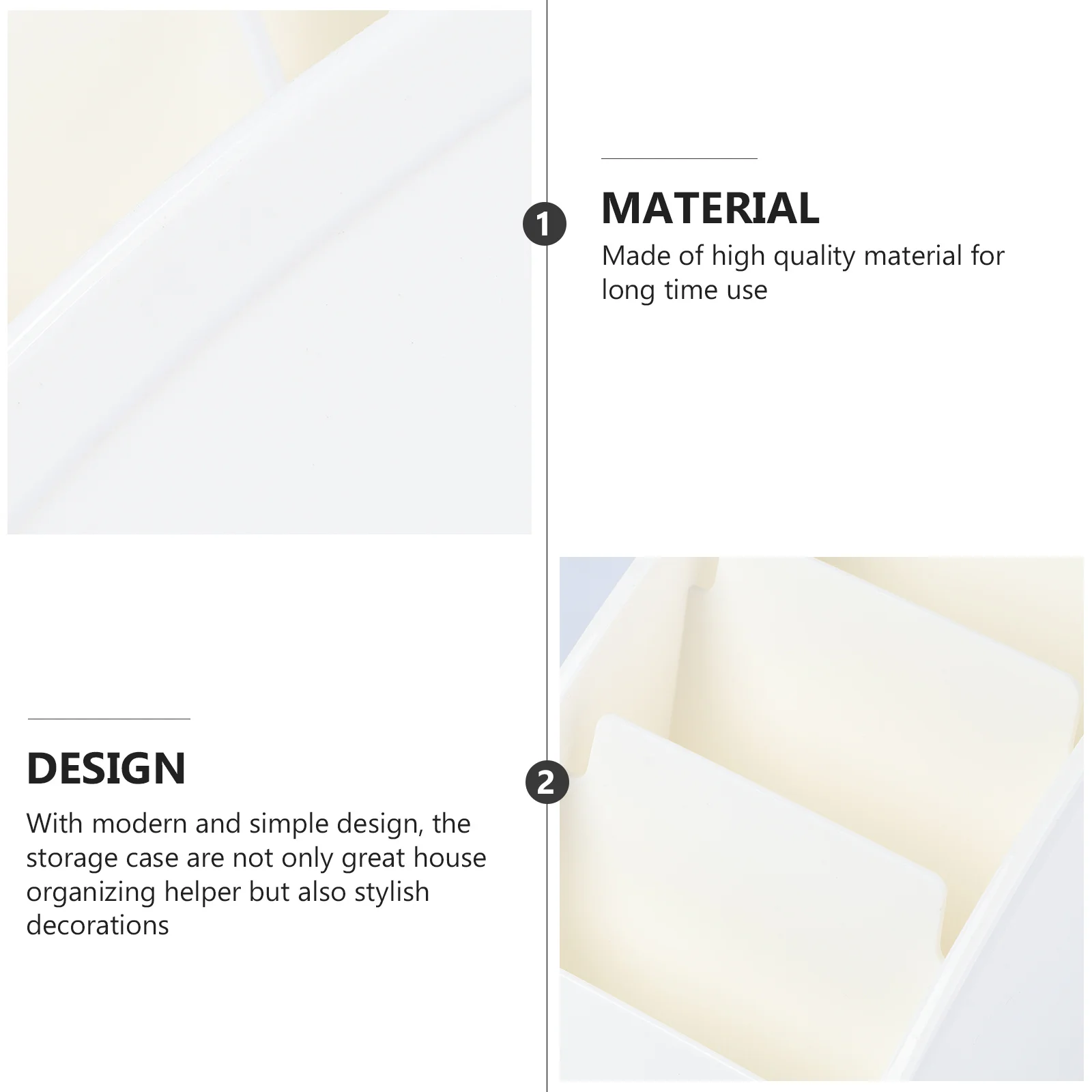 

2Pcs Desktop Storage Case Remote Control Organizer Plastic Office Table Storage Box Black White for Living Room Desk Stationery