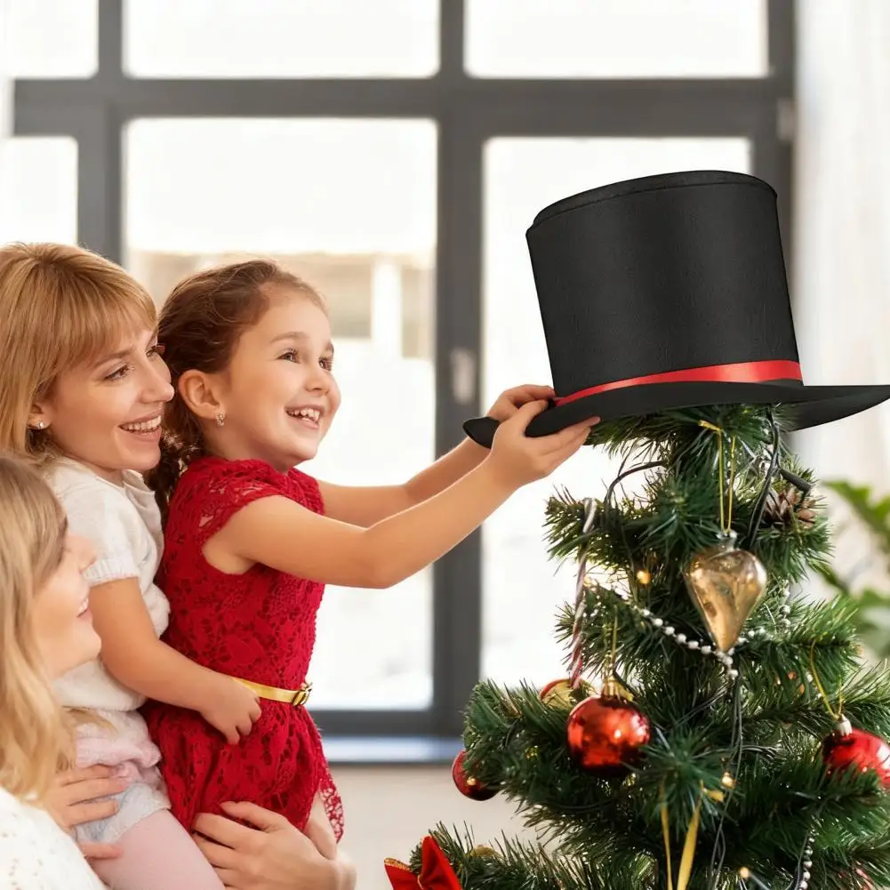 Christmas Tree Topper Hat Festive Christmas Snowman Hat Kit for Family Fun Holiday Decor Top Hat Carrot for Indoor for Friends