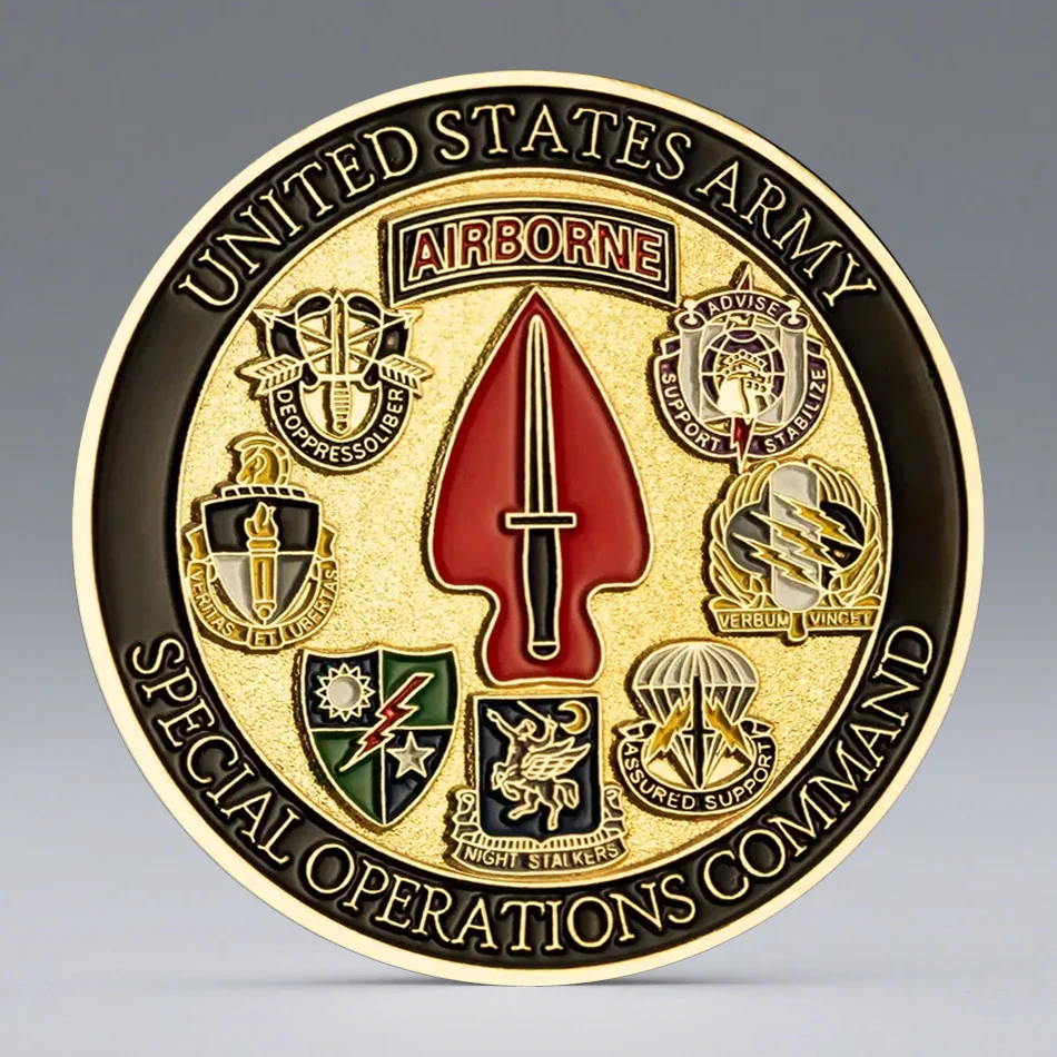 U.S.Army Airborne Challenge Coins Special Operations Golden Plated Collectibles Coin Home Decoration