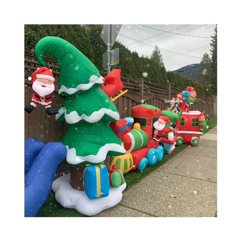 

2-метровая надувная гигантская кукла-украшение для помещений, надувная новогодняя елка с воздушным насосом