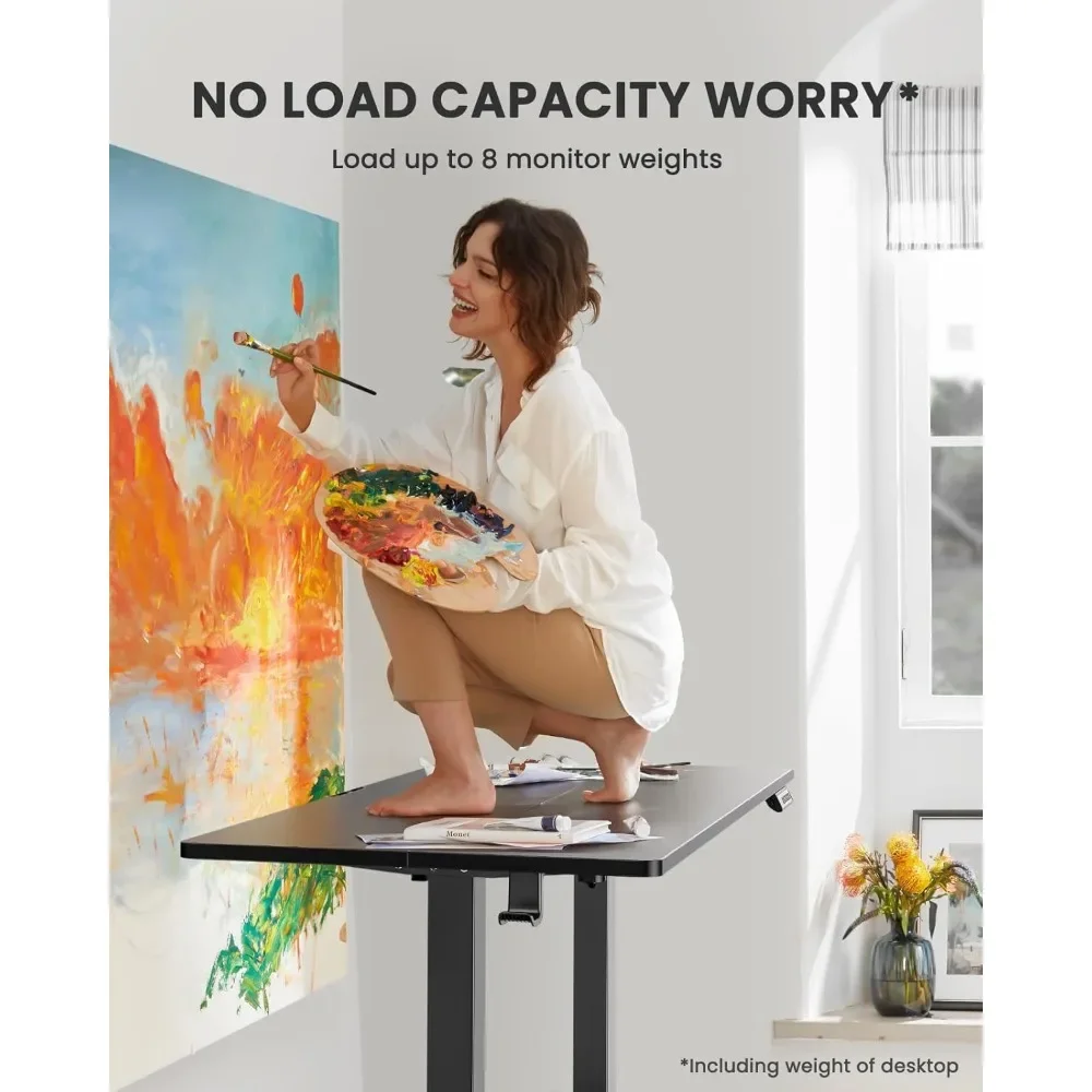 Height Adjustable Electric Standing Desk, 63x 28 Inches Sit Stand up Desk, Large Memory Computer Home Office Desk