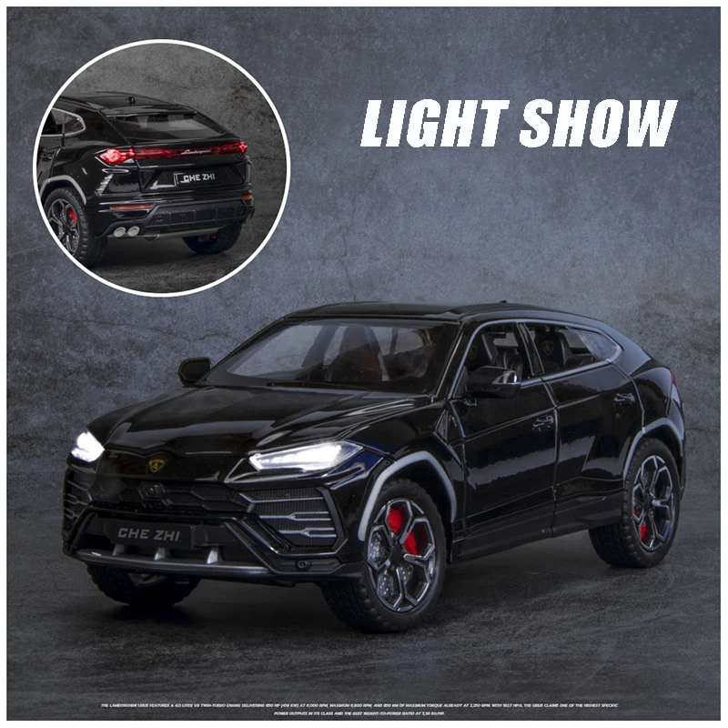 1:24 Lamborghini URUS Alloy Model Car SUV Diecast Toy Metal Collection Simulation Sound and Light Toy Car For Childrens Gifts