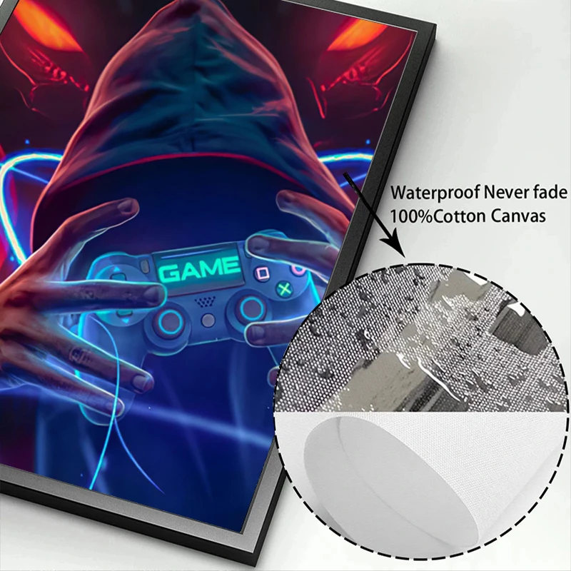 Punk Style Gaming Room Gamepad Canvas Paintings Posters and Prints Wall Art Pictures Gamer for Boys Children Room Decor Gift