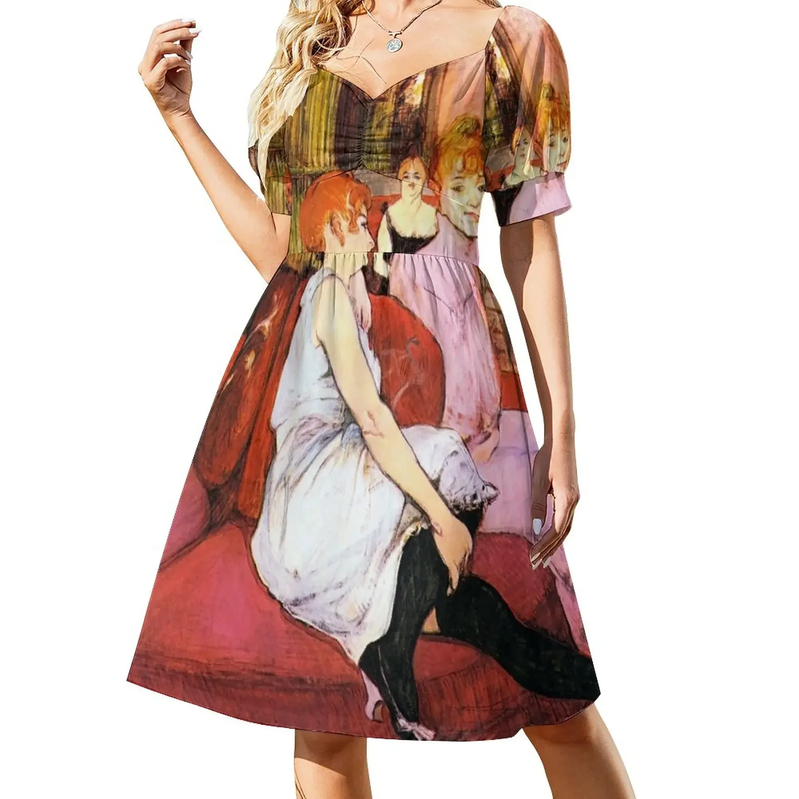 

Lautrec - Salón de la Rue des Moulins Short-Sleeved Dress Women's dresses sexy dress for women