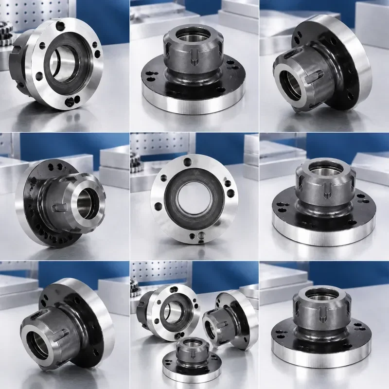 ER32 ER40 Collet Chuck Fixture, 80/100/125mm Mini Flange, 4 Axis Holder, High Precision for CNC Milling & Lathe Machine